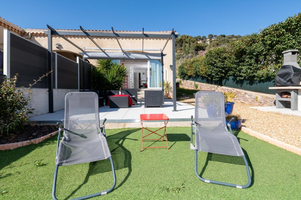 Face A La Mer Superbe Villa Terrasse Barbecue Le Pradet Carqueiranne Exterior photo